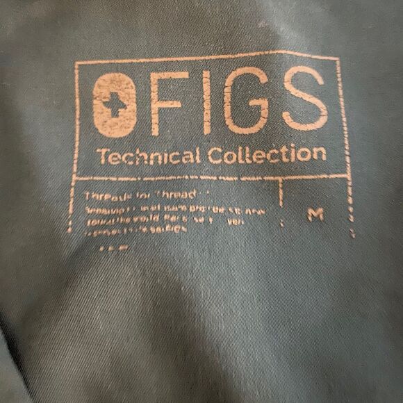 Figs Technical Catrina Scrub Top Shirt Womens Med Torquise Pocket V-Neck Stretch - Picture 5 of 8